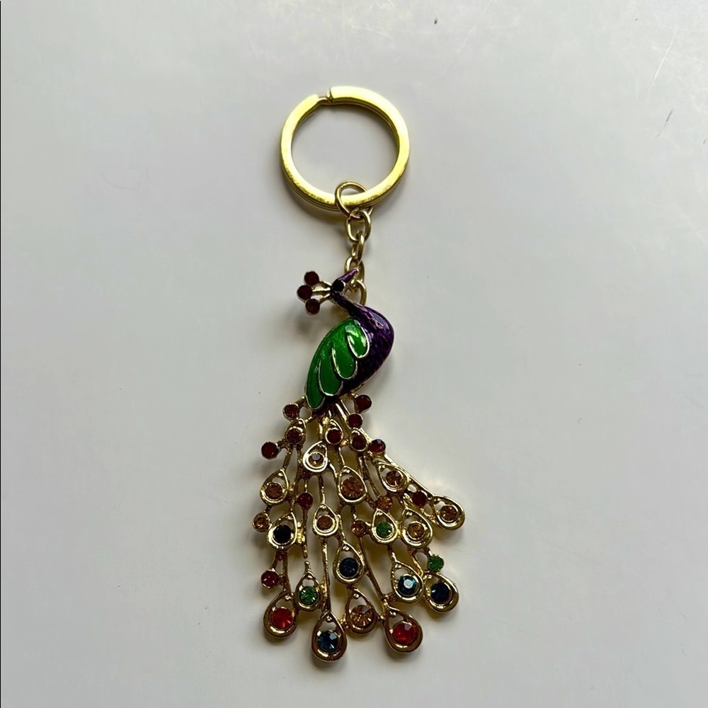 Colorful Peacock Keychain - Picture 3 of 4